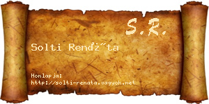 Solti Renáta névjegykártya